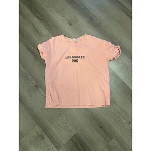 Zara Los Angeles 1985 Graphic T-Shirt Pink Short Sleeve Crew Neck S